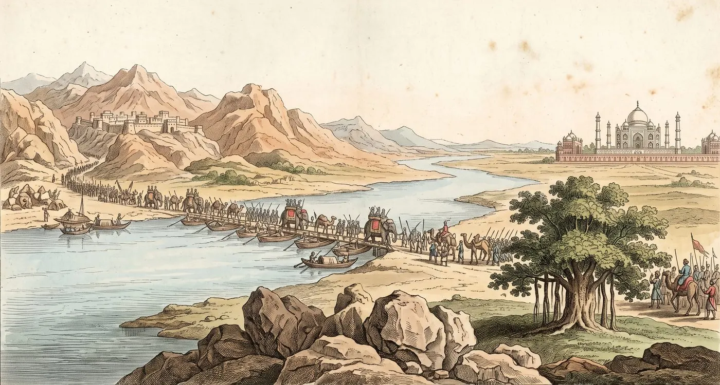 The cover plate for The Bābur-nāma in Bematist, a hand-tinted engraving